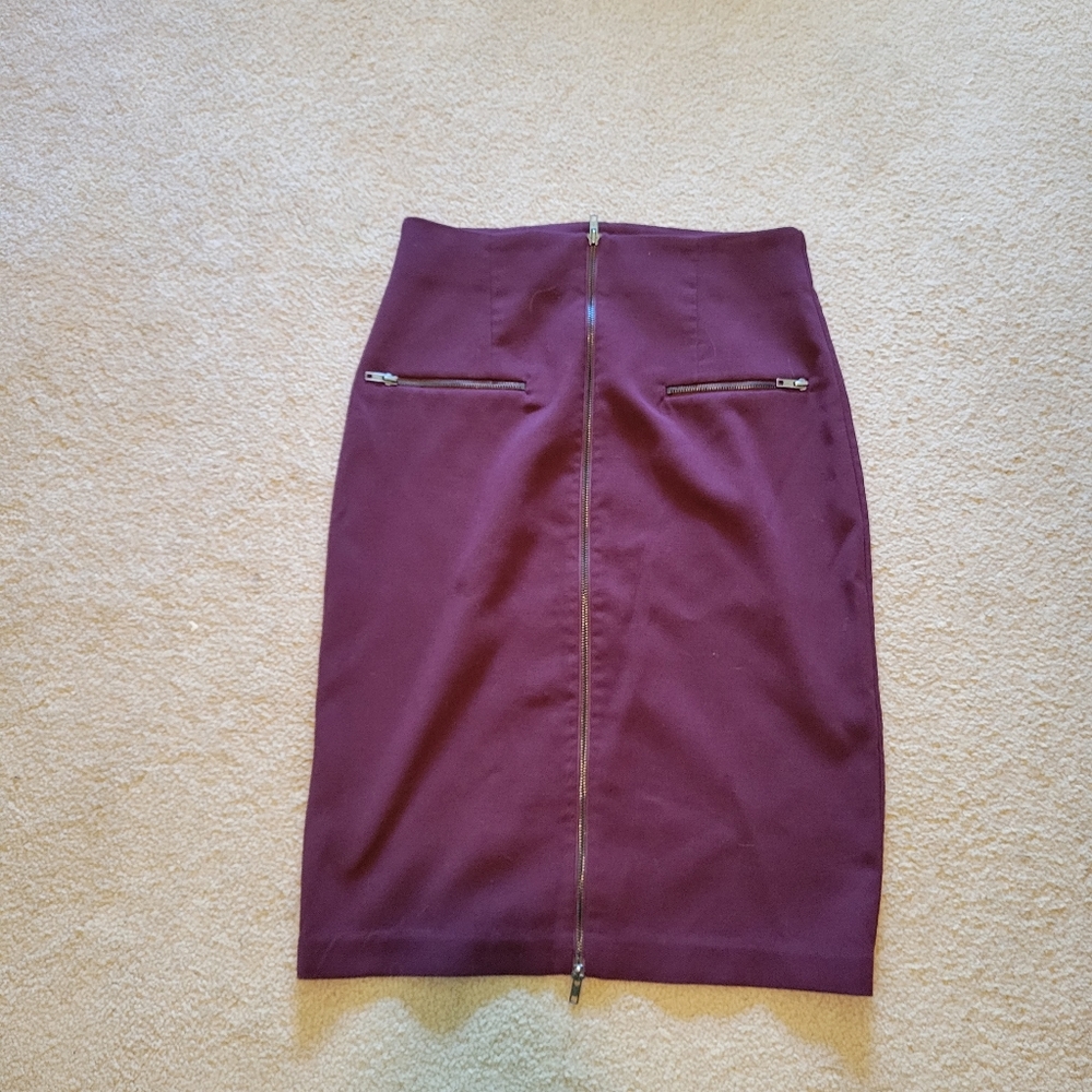 Maroon pencil skirt